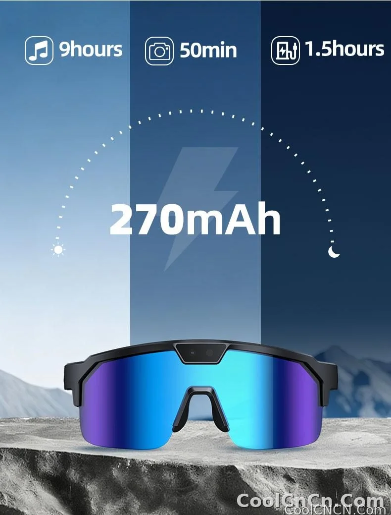 2026 New AI Sport Cycling Smart Glasses 80MP Camera 1200P HD Video Bluetooth 5.3WiFi Open Ear Riding Speaker Real-Time Translate - detail