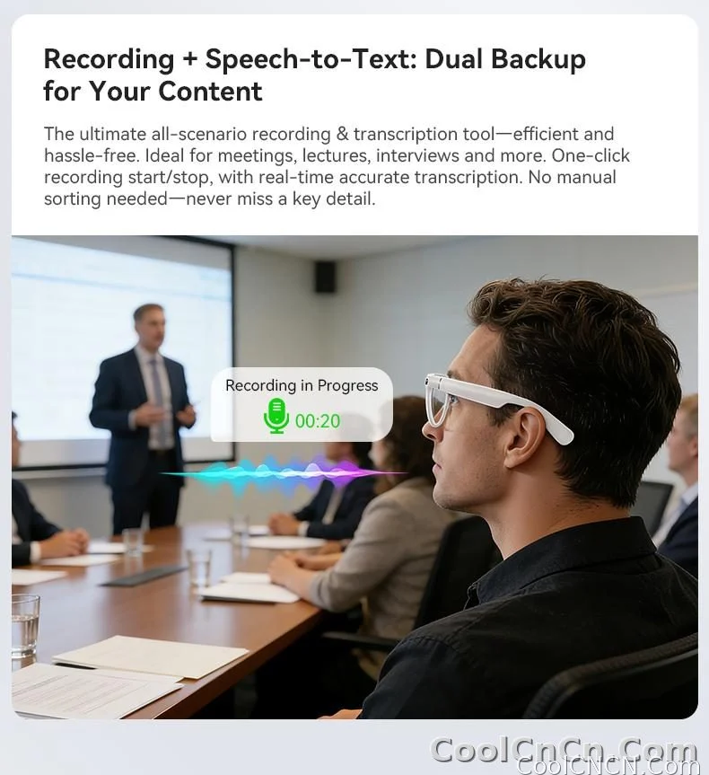 AI Smart Audio image Glasses, 3600mAh Charging Case, Hands-Free Call, Open-Ear Headphones, for Driving, Running, Daily Use - detail