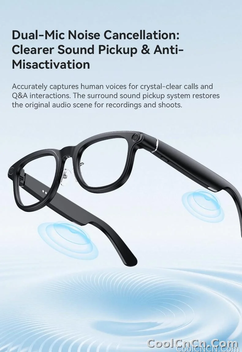 AI Smart Audio image Glasses, 3600mAh Charging Case, Hands-Free Call, Open-Ear Headphones, for Driving, Running, Daily Use - detail
