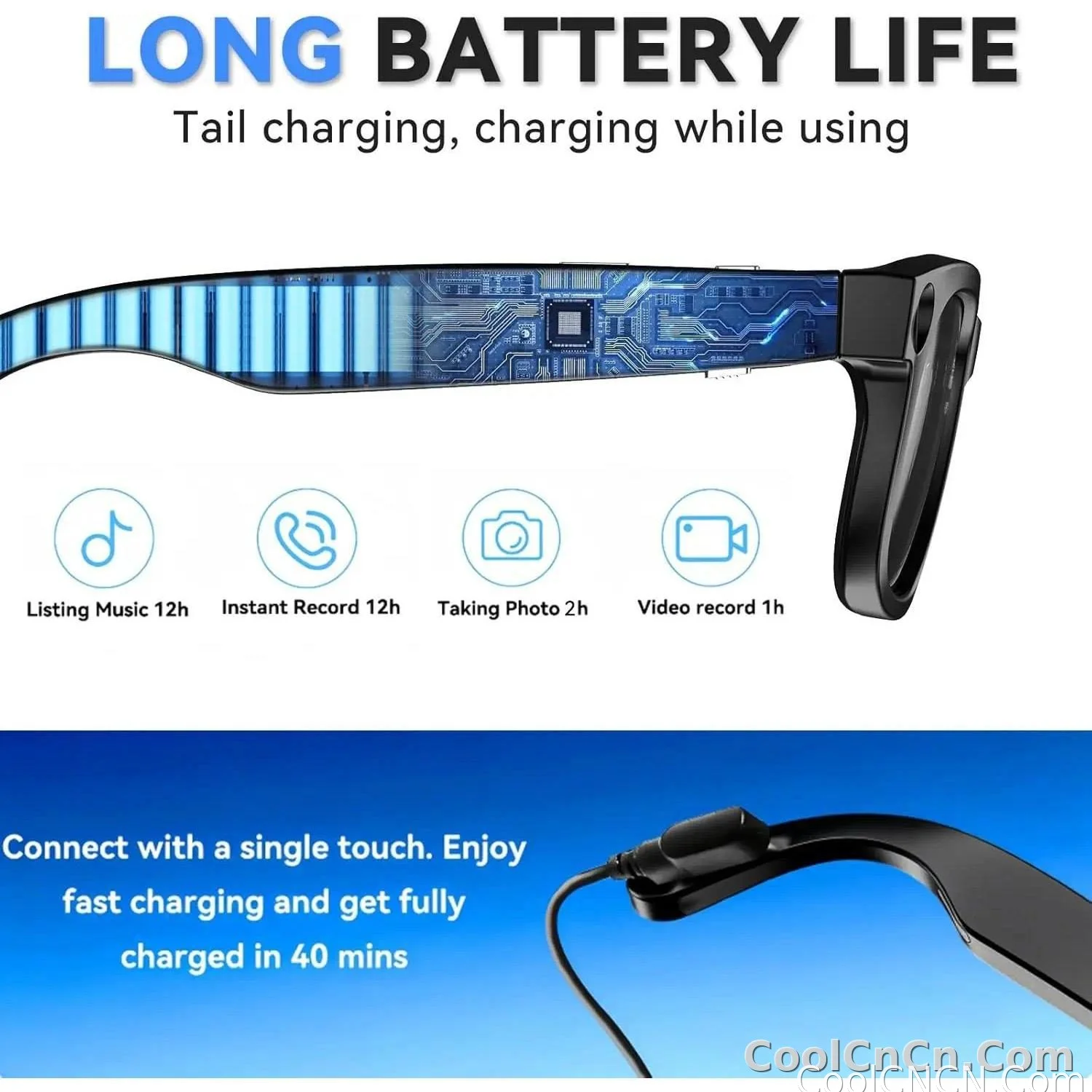 AI Smart Glasses 8MP HD Camera Sunglasses Audio AI Voice Assistant Real-Time Translation Vlog Eyeglasses for Daily Work Travel - detail