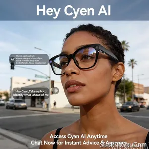 AI Smart Glasses 8MP HD Camera Sunglasses Audio AI Voice Assistant Real-Time Translation Vlog Eyeglasses for Daily Work Travel - view 1