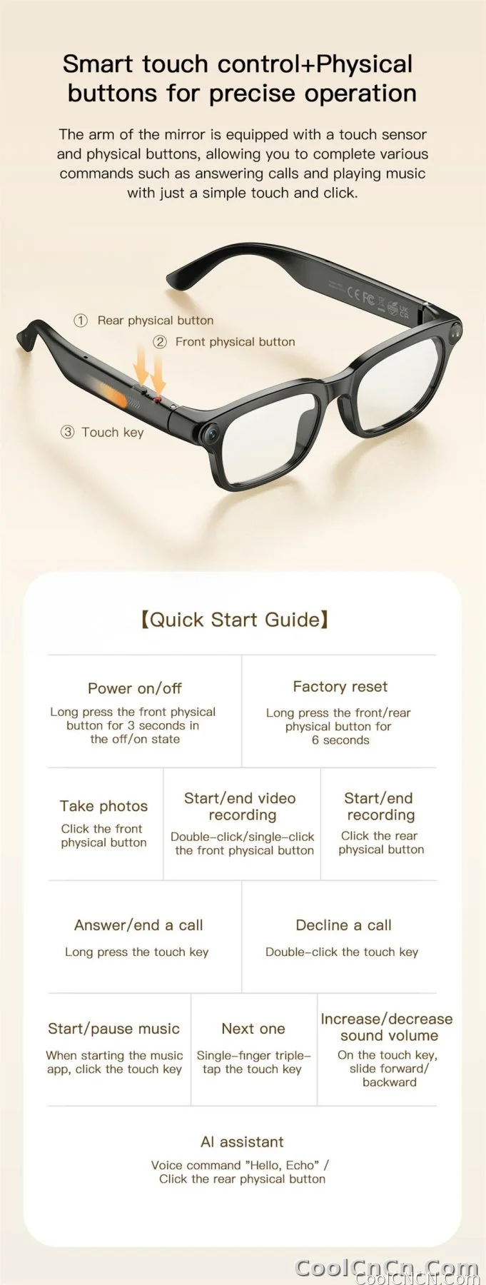 2026 New AI Smart Sunglasses 8MP HD Camera Glasses 1080P Video Recording Translation Call Waterproof Bluetooth Eyewear Men Women - detail