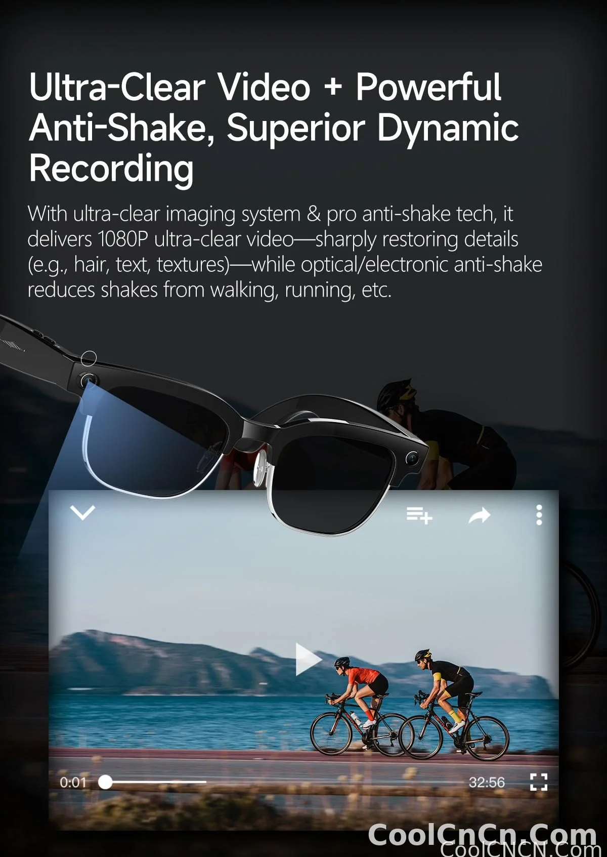 AI Smart Glasses Translation 800W Pixel Camera Video Music Player Call Business 8K Sunglasses Glasses Men For Travel Work 2026 - detail