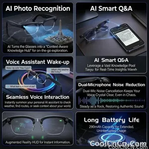 AI Smart Glasses Translation 800W Pixel Camera Video Music Player Call Business 8K Sunglasses Glasses Men For Travel Work 2026 - view 7