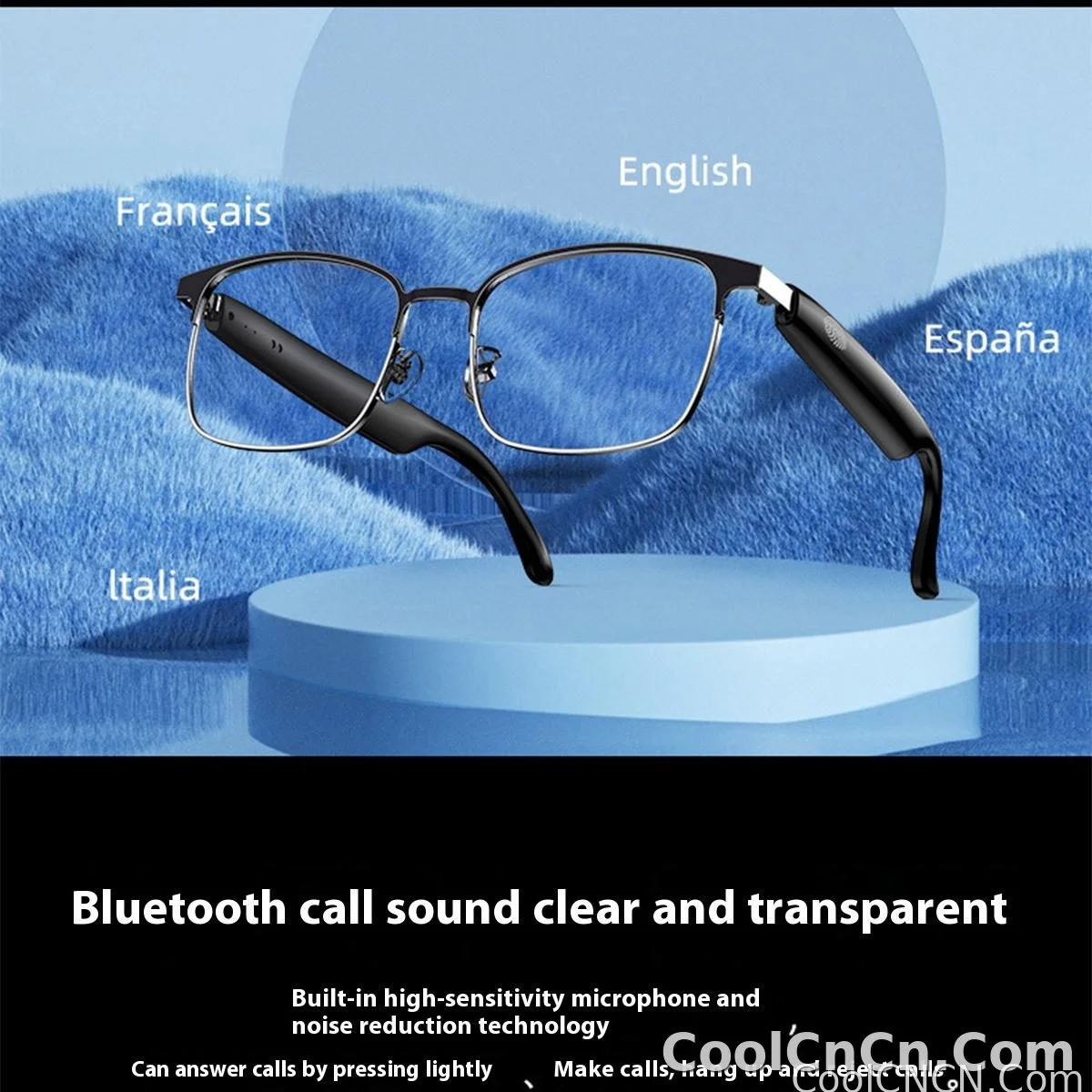 AI Glasses For Men languages Real Time Translation Wireless Bluetooth Touch Call Meeting Sports Music Smart Glasses - detail