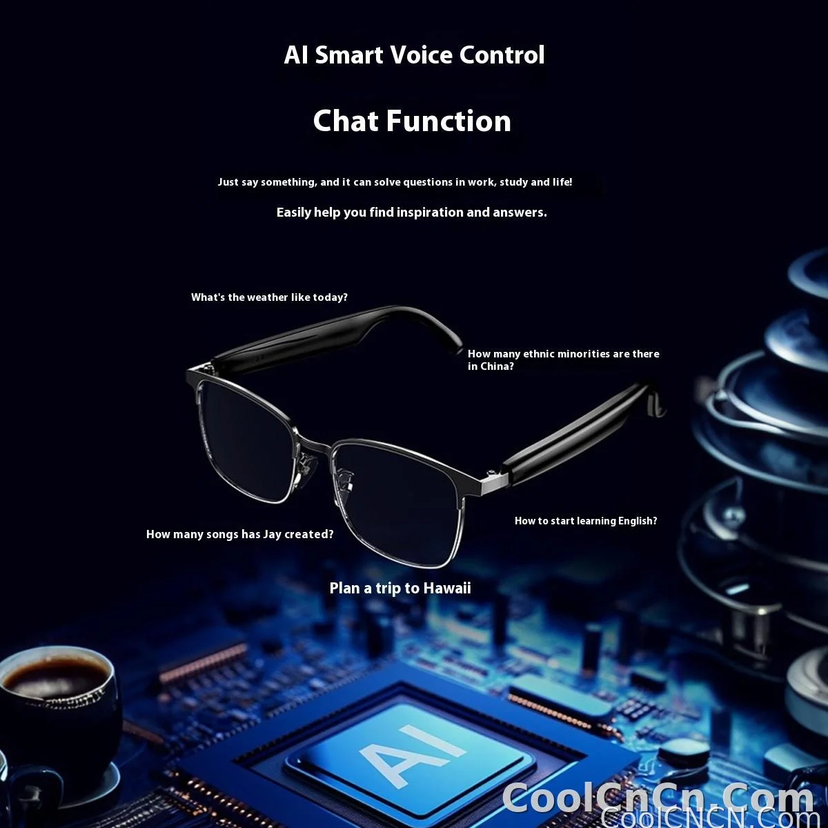 AI Glasses For Men languages Real Time Translation Wireless Bluetooth Touch Call Meeting Sports Music Smart Glasses - detail