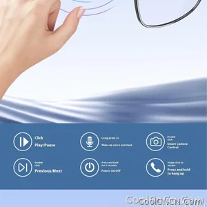 AI Glasses For Men languages Real Time Translation Wireless Bluetooth Touch Call Meeting Sports Music Smart Glasses - view 12
