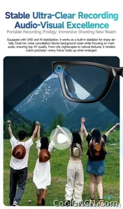 W610 AI Smart Glasses with Video Camera 800W Outdoor Sunglasses Wi-Fi Transfer BT Calling Audio Record Smart Wearable Headset - view 14