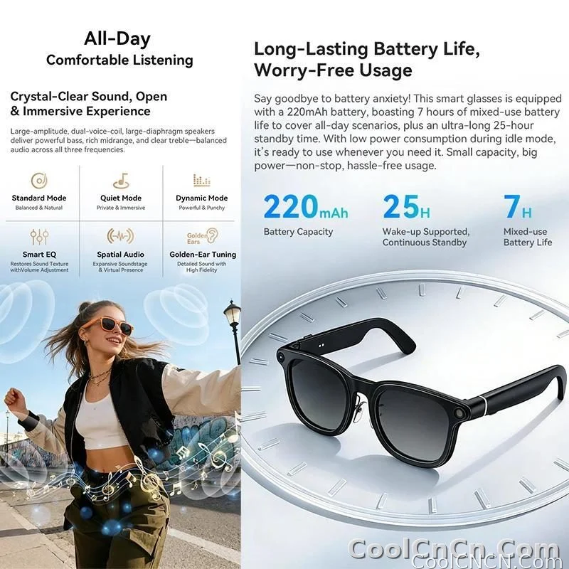 2026 Ultra AI Smart Glasses 1200P Camera ChatGPT Voice Assistant 32GB Storage Real-time Translation Bluetooth Music Sunglasses - detail