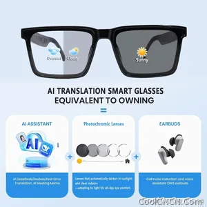 Smart Audio Glasses with Real-Time Translation Hi-Fi Music Playback Noise-Cancelling Voice Calls And Photochromic Lenses - view 4