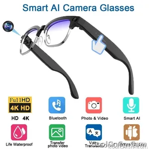 With Camera AI 4K Glasses New Upgrade 800W HD Video Recording AI Photo Recognition Translation Bluetooth Call Voice Sunglasses - view 18