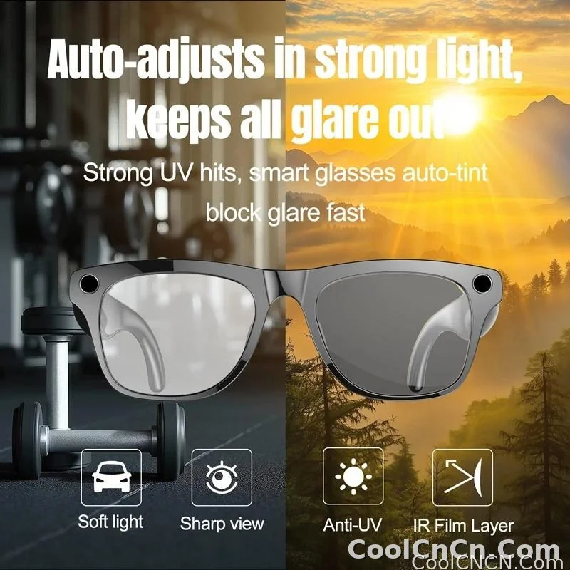 6K HD AI Camera Glasses 800MP Photochromic Multifunctional Smart Glasses Bluetooth Calling Photo Chat Music Translation 2026 - detail