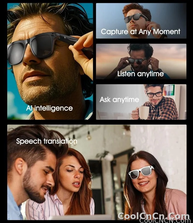 6K HD AI Camera Glasses 800MP Photochromic Multifunctional Smart Glasses Bluetooth Calling Photo Chat Music Translation 2026 - detail