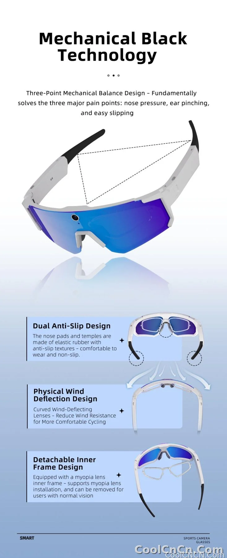 New AI Sports Smart Glasses 8MP Camera 2026 Outdoor Cycling Headphones Touch Control Windproof Bluetooth Translation Sunglasses - detail