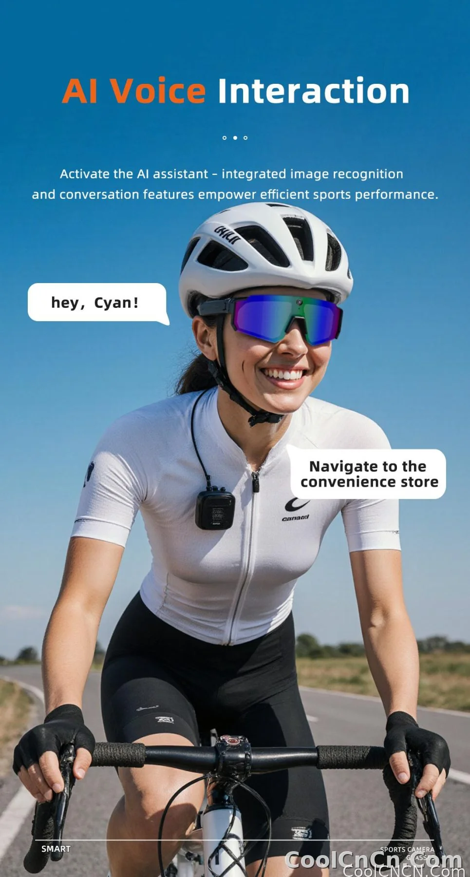 New AI Sports Smart Glasses 8MP Camera 2026 Outdoor Cycling Headphones Touch Control Windproof Bluetooth Translation Sunglasses - detail