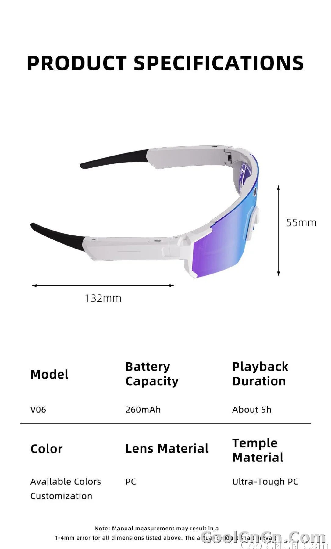 New AI Sports Smart Glasses 8MP Camera 2026 Outdoor Cycling Headphones Touch Control Windproof Bluetooth Translation Sunglasses - detail