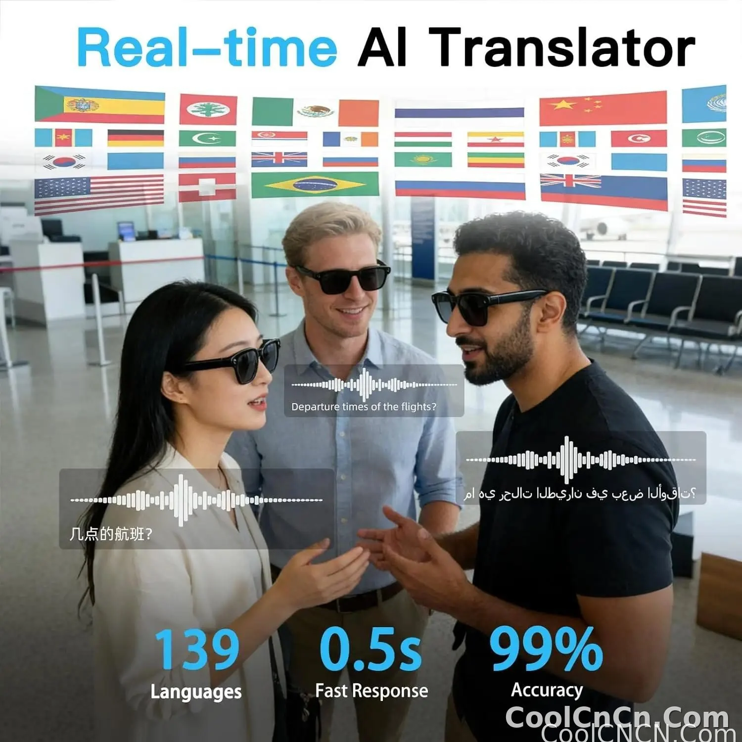 New Business Sports Smart Glasses Men 8MP Anti-shake Camera 100+Language Translation ChatGPT AI Assistant Video POV AI Sunglass - detail
