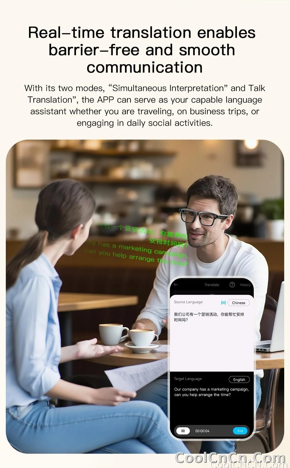 New Business Sports Smart Glasses Men 8MP Anti-shake Camera 100+Language Translation ChatGPT AI Assistant Video POV AI Sunglass - detail
