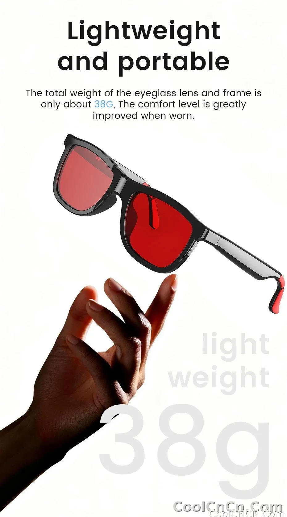 New 2026 Pro Smart Sunglasses Bluetooth AI Voice Assistant Translation HD Audio ENC Dual Mic Touch Color Change IP65 TR90 Frame - detail
