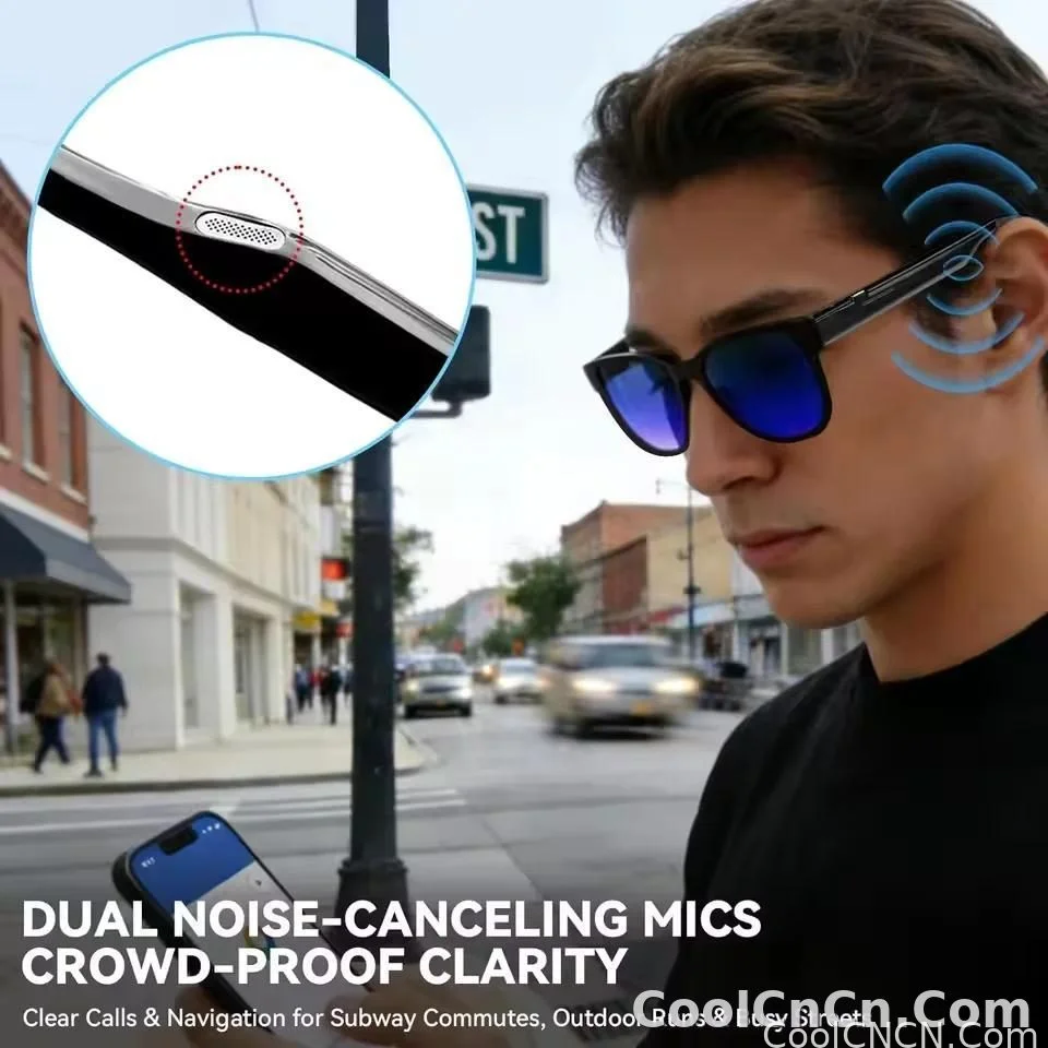New Pro Smart Audio Sunglasses 2026 AI Translation Q&A Bluetooth HD Sound ENC Dual Mic Touch 4-Speed Color Change IP65 TR90 Men - detail