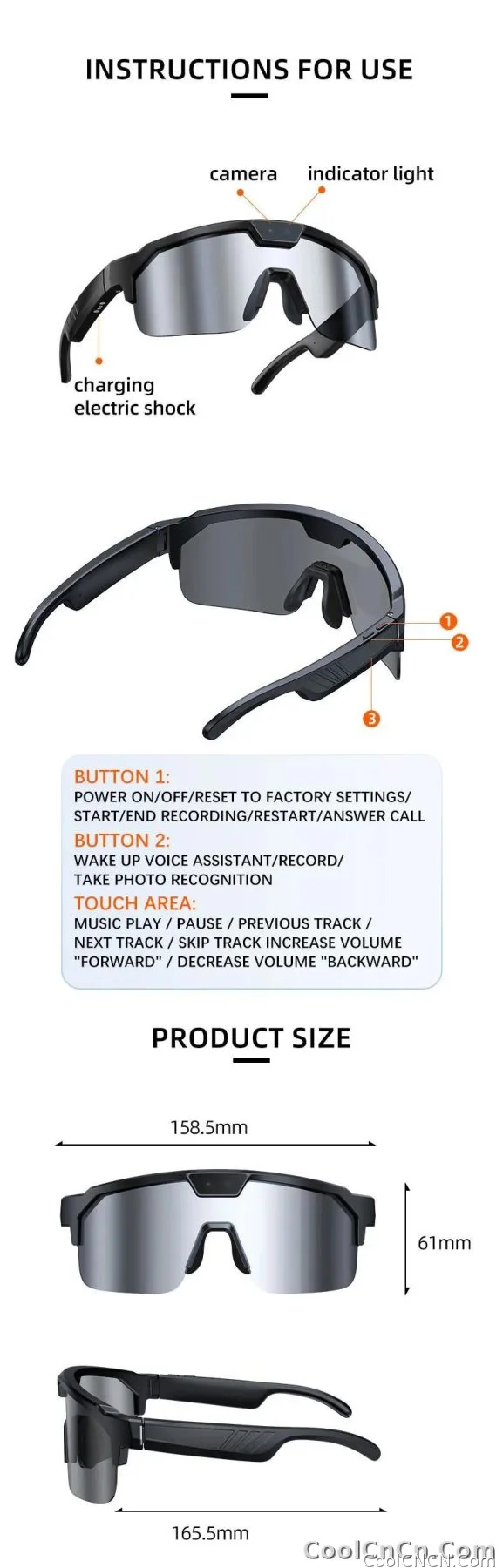 2026 New AI Smart Sports shooting&recording Glasses 800W Camera HD Anti-shake Bicycle Riding Shooting Artifact Windproof Goggles - detail