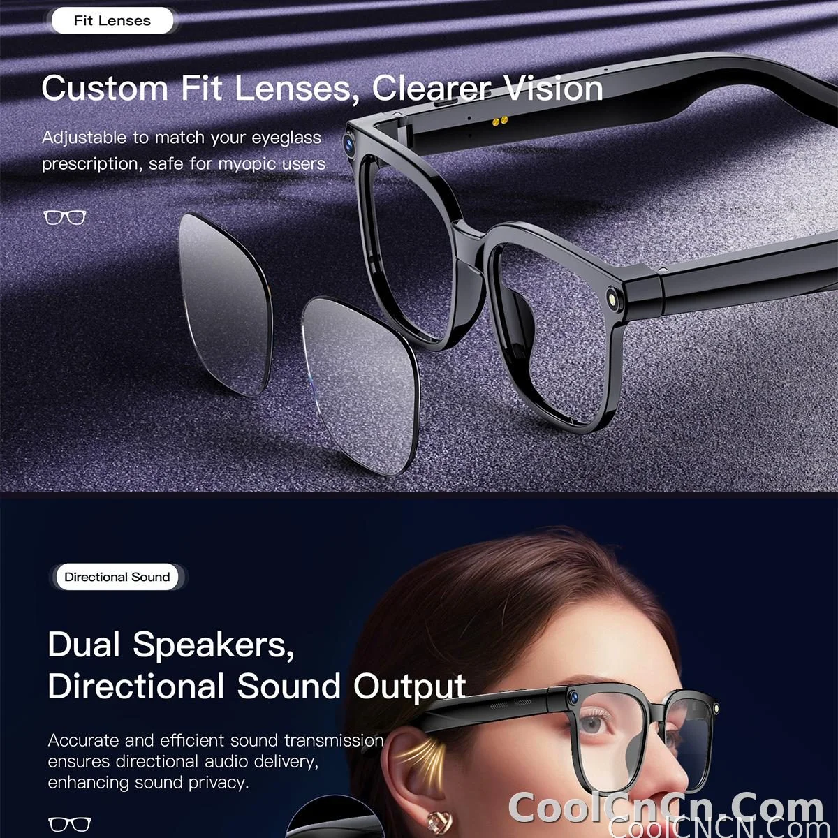 AI Smart Glasses Camera Sunglasses Wireless Bluetooth Touch Call Meeting For Men Real Time Translation Glasses With Camera Music - detail