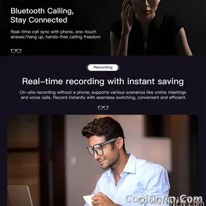 AI Smart Glasses Camera Sunglasses Wireless Bluetooth Touch Call Meeting For Men Real Time Translation Glasses With Camera Music - view 12