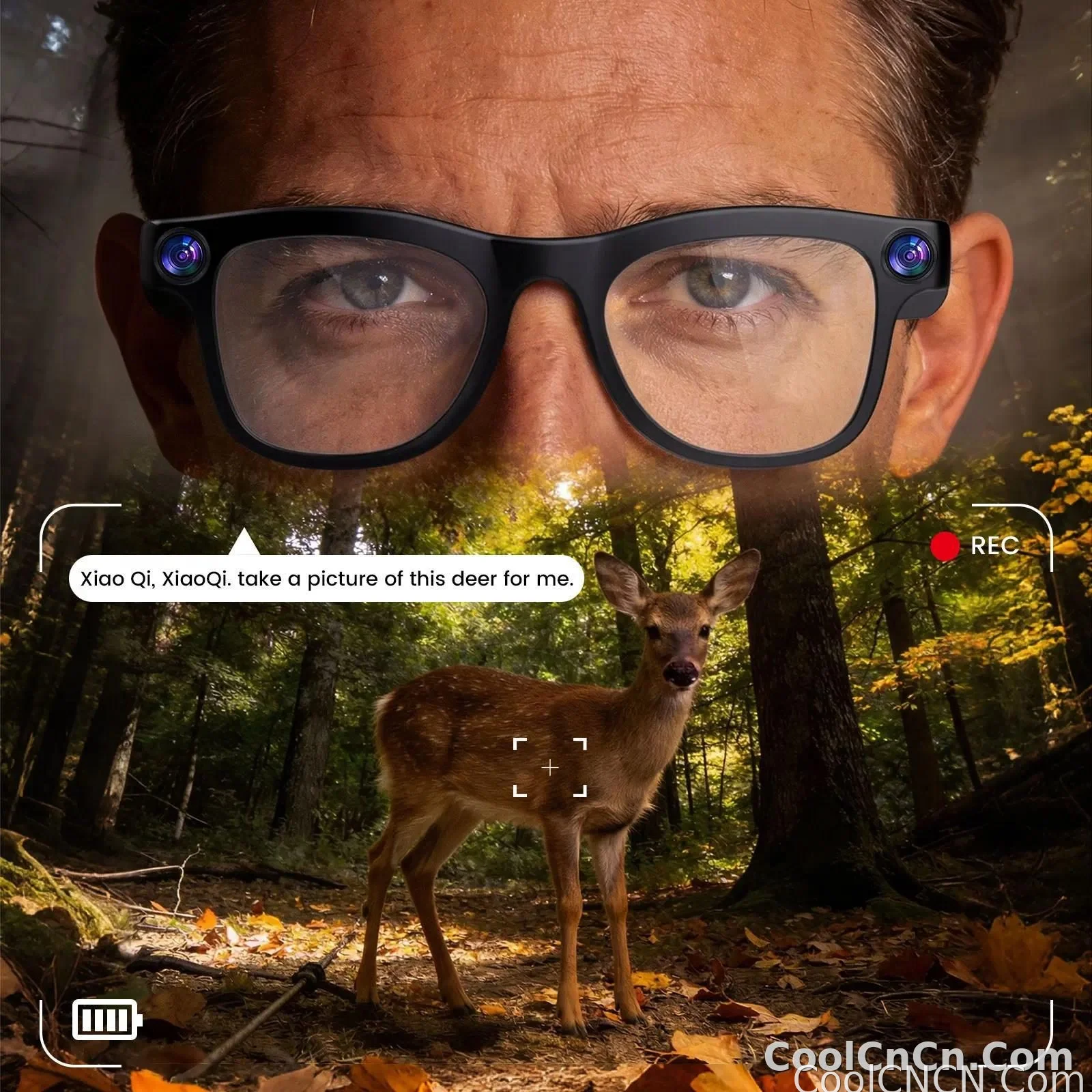AI smart glasses with 200W pixels, equipped with a camera and video glasses - detail