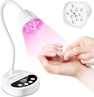 Premium Makartt Flash Cure UV LED Nail Lamp for Gel-X Tips, Adjustable Gooseneck · 50 mW/cm² Cordless Rechargeable UV Light with Auto Sensor & 4 Timers & 10 Beads for Fast Gel Curing Home DIY Salon Use, White — Gift Set Edition