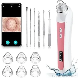 Exclusive Edition Blackhead Remover Vacuum, USB Interface Type Pore Vacuum, Black Head Extractions Tool with Camerafor, Men and Women Pore Cleaner, 3 Adjustment Modes & 6 Suction Heads(Light Pink) — Best Seller - view 1